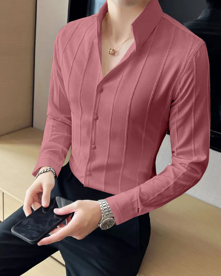 Murmurous Pink Striped Premium Shirt