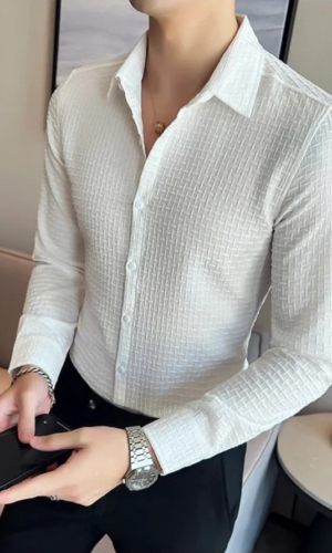 Daisy White Textured Premium Shirt