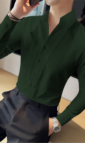 Capricious Green Seersucker Shirt