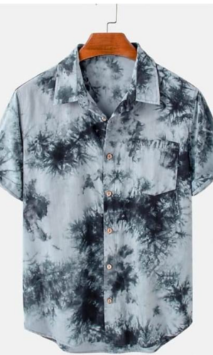 Dark Blue Abstract Printed Shirt