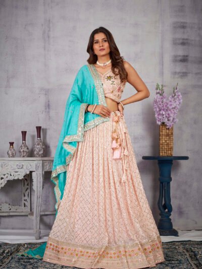 Women's Beautiful Design 3mm Glitter & 7mm Twin Sequence Work Lehenga